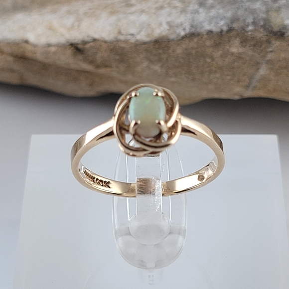❤️10k Size 6.25 Precious Solid Yellow Gold Fire Opal Ring! 👌🎁 - Picture 4 of 13